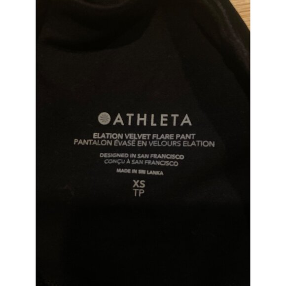 NWT Athleta XS Elation Velvet Flare Pant Black Pants High-Rise Flared $109 - Picture 6 of 16